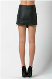 Asymmetrical Quilted Faux Leather Skirt