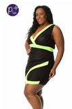 Zig Zag Neon Asymmetric Dress