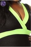 Zig Zag Neon Asymmetric Dress