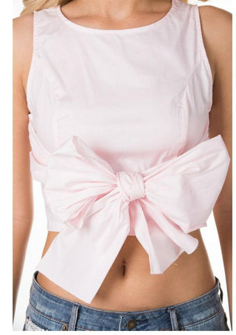 SWEET HEART BOW TIE CROP TOP - STUSHI CO 
 - 1